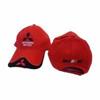 Gambar Topi MITSUBISHI logo Bordir topi sport warna hitam putih merah dari SUGOIshop undefined 4 Tokopedia