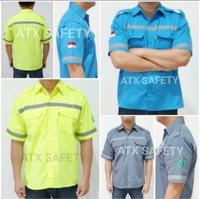 Gambar Wearpack Safety Baju Kerja Lapangan Lengan Pendek Merk ATX Oren dari ATX SAFETY undefined 5 Tokopedia