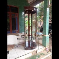 Gambar lemari sudut lengkung pintu full kaca dari joko jati futnitur jepara undefined 1 Tokopedia
