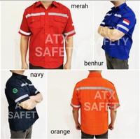 Gambar Wearpack Safety Baju Kerja Lapangan Lengan Pendek Merk ATX Oren dari ATX SAFETY undefined 4 Tokopedia