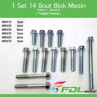 Gambar [ PAKET ] 1 SET 14 BAUT -BLOK MESIN- KIRI-KANAN MOTOR YAMAHA FORCE 1 dari King Garagge undefined 1 Tokopedia