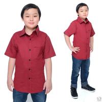 Gambar BAJU KEMEJA ANAK PRIA POLOS LENGAN PENDEK SIZE 8 - 13 TAHUN - Hitam, S dari Bajuanakindo undefined 1 Tokopedia