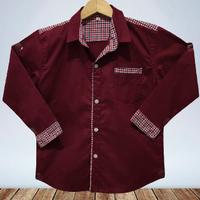 Gambar COD Baju Kemeja Anak Laki-Laki Genero Katun Strech Usia 3-10 Thn - Maroon, 9-10 tahun dari TOP FASHION77 undefined 3 Tokopedia