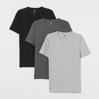 Gambar H&M 3-pack Tshirt Slim Fit - Black/Grey Misty dari DUPLOVE undefined 1 Tokopedia