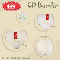 Gambar (3, 6, 12 pcs) Golden Nick Celana Dalam Wanita GN Sablon/Bordir Depan Bahan Katun Adem Golden Nick Motif Bunga Warna Ossy & Pink Lembut - BORDIR, 3 pcs, M dari SansUnderwear undefined 2 Tokopedia