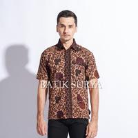 Gambar Kemeja Batik Pria lengan pendek motif pedati merah Batik Surya - M dari Batik Surya Hamdan undefined 3 Tokopedia