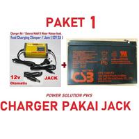 Gambar Paket Charger + Baterai CSB 12v 9AH Pliko Mobil motor mainan Anak - PAKET 2 CAPIT dari Power solution pws undefined 2 Tokopedia
