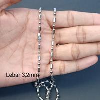 Gambar Kalung MCI 75cm Bambu Bola Rantai Titanium Monel Anti Karat Selamanya - 2,4mm 75cm dari kalung titanium pria wanita undefined 4 Tokopedia