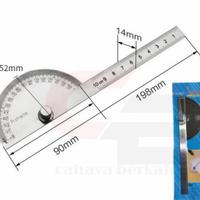 Gambar Stainless Degree protractor 180/ busur derajat / pengukur sudut dari cahaya berkah jaya 001 undefined 1 Tokopedia
