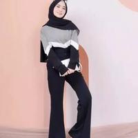 Gambar Celana Scuba wanita Cutbray polos - Abu-abu, XL dari A&E.Store undefined 3 Tokopedia