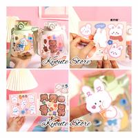 Gambar Sticker Sheet Cute Bear Puppy Rabbit Scrapbook DIY Bujo Journal Diary - Varian F dari Kyoute Store undefined 3 Tokopedia