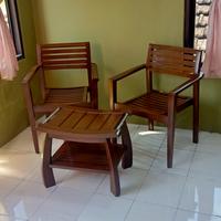 Gambar kursi teras minimalis eligna kayu jati dari lumintupas undefined 1 Tokopedia