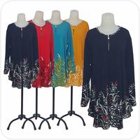 Gambar Atasan Wanita Blouse Fashion Baju Kaos Ibu-ibu XL Lengan Panjang - Nomor 1 dari VINSEN FASHION undefined 3 Tokopedia