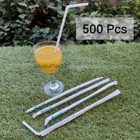 Gambar Sedotan Bengkok Oxium / Sedotan Ramah Lingkungan Individual Wrap - Putih dari Inilo Plastik undefined 1 Tokopedia