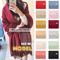 Gambar Syal Panjang Lebar Merah Maroon Polos Simple Musim Semi Dingin Murah - Apricot dari MY LITTLE TULIP undefined 1 Tokopedia
