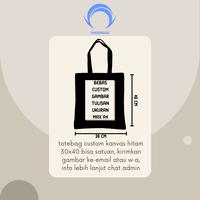Gambar Totebag Custom Kanvas Hitam 30x40 Resleting - TANPA dari TOKO_OMEGA undefined 3 Tokopedia