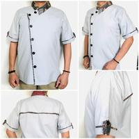 Gambar Baju PREMIUM Chef Pria Kombi Batik dg Ventilasi bahan KATUN TROPICAL - Hitam, S dari Lariba Kitchen Convection undefined 3 Tokopedia