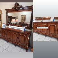 Gambar Lemari Buffet Meja Konsul uk. 200cm + Bingkai Kaca Jati Jepara Asli dari Bandung Jaya Medan undefined 1 Tokopedia
