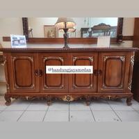Gambar Lemari Buffet Meja Konsul uk. 200cm + Bingkai Kaca Jati Jepara Asli dari Bandung Jaya Medan undefined 2 Tokopedia
