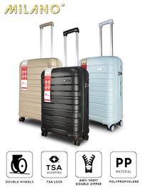Gambar Milano Koper Hardcase PP Fiber 24 Inch Anti Theft Garansi Resmi 18011 - Dark Grey dari Polo Milano undefined 1 Tokopedia