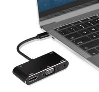 Gambar Kabel Converter 4K 2K Type C 5 in 1 to HDMI/VGA/USB/Type C/Audio - Abu-abu dari Majek Ilak Store undefined 4 Tokopedia