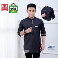 Gambar Baju Koko Kurta Lengan 3/4 Katun Toyobo Baju Koko Kurta Pria Dewasa - Navy, M dari San Fashionic undefined 3 Tokopedia