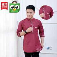 Gambar Baju Koko Kurta Lengan 3/4 Katun Toyobo Baju Koko Kurta Pria Dewasa - Navy, M dari San Fashionic undefined 4 Tokopedia