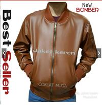 Gambar Jaket Pria Keren Murah BOMBER GARUT asgar leather store - Cokelat, L dari Asgar leather store undefined 4 Tokopedia