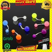 Gambar NAVEL BELLY PIERCING TINDIK PERUT GLOW DARK PRIA WANITA TITANIUM A99 - Orange dari TheStoreIDAcc undefined 5 Tokopedia