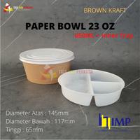 Gambar Brown Kraft Paper Bowl 650ml + Inner Tray / Mangkok Kertas 23 Oz 50Pcs - Bening, Inner C dari Tiga Jaya Perkasa undefined 4 Tokopedia