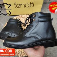 Gambar sepatu pdh kulit sapi asli pdh tali sleting - Hitam, 44 dari fenotti store undefined 2 Tokopedia