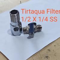 Gambar Konektor Kran Stainless / Feed Water Connector 1/2" x 1/4 × 1/2 dari Tirtaqua Filter Air Jakarta undefined 1 Tokopedia