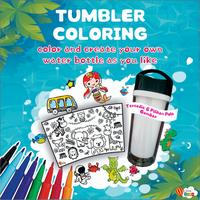Gambar DIY Mewarnai Botol Minum Tumbler / DIY mewarnai tumbler Anak - Dinosaur dari Littlevifa.id undefined 1 Tokopedia