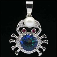 Gambar LIONTIN Crab Created Blue Tanzanite Pink Tourmaline Mutiara Silver 925 - Biru Tanzanite dari Zikshau Store undefined 1 Tokopedia