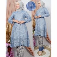 Gambar set kebaya tile premium / kebaya / kebaya busui / stelan kebaya tunik - green tea, M dari Sovhia_Kebaya undefined 1 Tokopedia