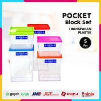 Gambar Lucky Star Pocket Block Set Kotak Penyimpanan Plastik Transparan dari Home Electro undefined 1 Tokopedia