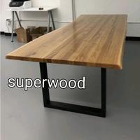Gambar meja kayu jati super tebal 5,5cm 150x60x70 free ongkir dari SUPERWOOD undefined 1 Tokopedia