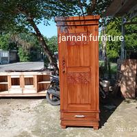 Gambar Lemari pakaian pintu 1 kayu jati dari rahmatuljannah_furniture undefined 1 Tokopedia