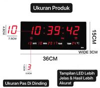 Gambar Jam Digital 3615 LED Clock Dinding Meja Fitur Kalender Alarm Weker - Merah dari Nadajo undefined 4 Tokopedia