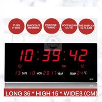 Gambar Jam Digital 3615 LED Clock Dinding Meja Fitur Kalender Alarm Weker - Merah dari Nadajo undefined 1 Tokopedia