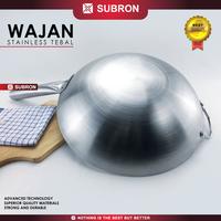 Gambar SUBRON Wajan Kuali 30cm 32cm Wok Stainless Pegangan Tebal Kuat Kokoh - 32cm dari SUBRON KITCHENWARE undefined 3 Tokopedia
