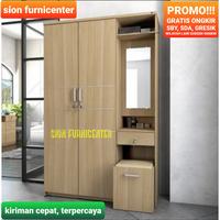 Gambar lemari baju 3 pintu plus meja rias / lemari 3 pintu plus meja rias - columbia nsbaum dari Sion furnicenter undefined 1 Tokopedia
