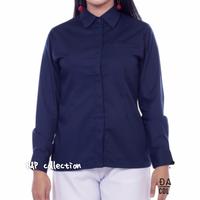 Gambar Kemeja Kerja Wanita Putih Lengan Panjang - biru navy, XXL dari H&P collection undefined 3 Tokopedia