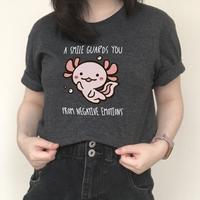 Gambar CAN.I |A Smile Guards You From Negative Emotions Motivation Tee Unisex - Grey, S dari Cani ku undefined 2 Tokopedia