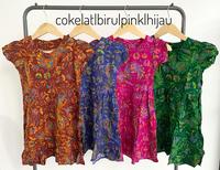 Gambar Daster Dress Baju Tidur Batik / Rayon Anak Perempuan Motif Burung Lengan Geber 1 2 3 4 tahun - Hitam dari Mostrella undefined 1 Tokopedia
