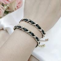 Gambar Gelang serut rantai tali kulit hitam polos - Gold dari toryroom undefined 2 Tokopedia