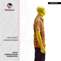 Gambar Batik Keris Hem Slimfit Lengan Pendek Sawunggaling Komb Satata - Maroon, M dari BATIK KERIS OFFICIAL undefined 3 Tokopedia
