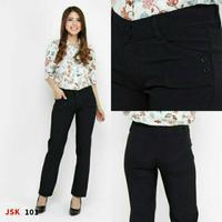 Gambar CELANA KATUN WANITA CELANA BAHAN KERJA KANTOR CELANA FORMAL JSK JEANS - HITAM 101, Cantumin 7L/8L dari PARIS JEANS undefined 2 Tokopedia