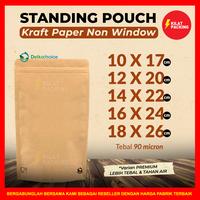 Gambar STANDING POUCH / KEMASAN SNACK KRAFT PAPER NON WINDOW MURAH - 14x22 dari kilat packing undefined 3 Tokopedia