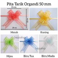 Gambar Pita Tarik Organdi Besar 50 mm, Pita Buket Bunga - Kuning dari Heppyshop Heppyshop undefined 2 Tokopedia